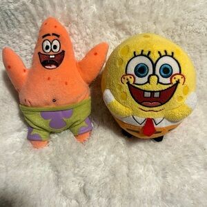 Spongebob Squarepants Patrick Star Vintage TY Plush Set of Two